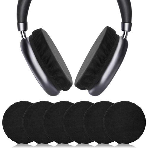 3 Pair Sheadphone Ear Covers, 3.9 Inch Breathable Stretchable Mesh Headphone Earpad Covers for Headphones, Washable Sweat-Prevention Protective Earpads for 3.5-4.3" Ear Cups (Black)