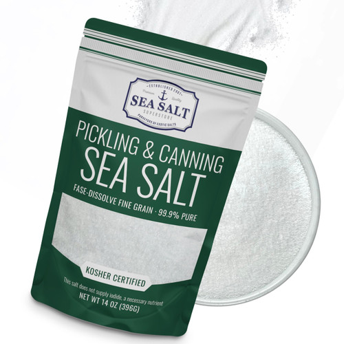 Pickling & Canning Pickling & Curing Salt for Natural Preserving, Fine Kosher Salt for Brining, 14 oz Bag Non Iodized