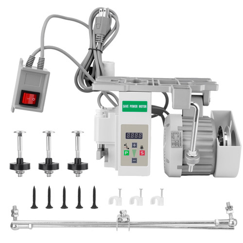 Servo Motor Sewing Machine,Brushless Servo Motor with Controller and Foot Switch, Adjustable Speed 200RPM to 6000RPM, Run CW and CCW, 750W， AC110V, 1HP, Low Noise