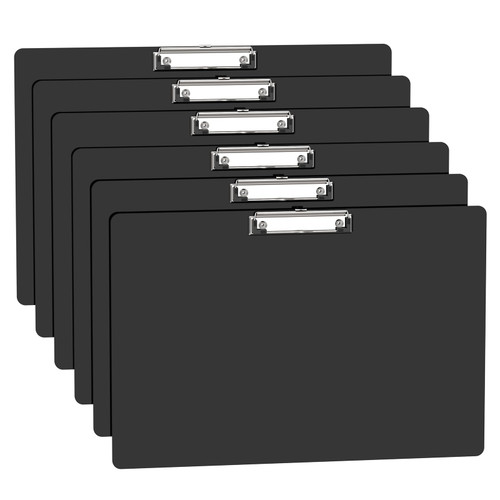 Macroclo Extra Large 11x17 Clipboards, Plastic Black Drawing Boards, Horizontal Clip Board, Landscape Layout. Suitable for Watercolor, Sketching, Painting. Art & Drafting Supply(Pack of 6)