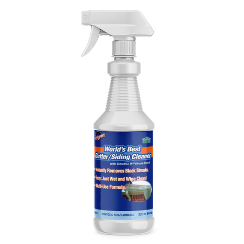 CHOMP! World’s Best Gutter Cleaner: Ultimate Gutter Cleaning Solution for All Types of Rain Gutters, Siding and Metal Trim - Instantly Clean Black Streaks, Filth, Dirt - 32 oz