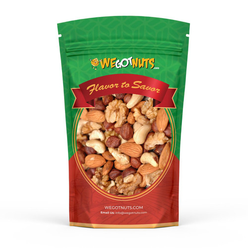 Raw Deluxe Unsalted Mixed Nuts- Premium Quality Kosher Mixed Nuts Snack by We Got Nuts- Natural Rich Flavor Cashews, Walnuts, Almonds, Pecans, Macadamia Nuts & More- Packed in A Resealable Bag- 3 lbs