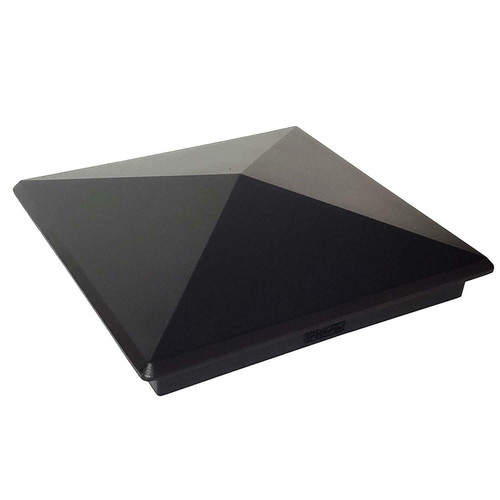 Decorex Hardware 7.5x7.5 Aluminum Pyramid Post Cap for 7.5x7.5 Wood Posts — Heavy-Duty Cast, Rounded Safety Corners, Stainless Screws, Powder-Coated Black Deck & Fence Cap