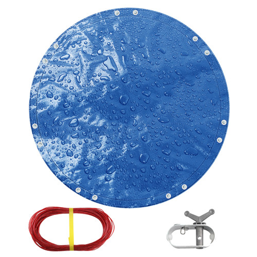 TARPAL 14ft Round tarp Waterproof 8mil Poly Tarps Pool Cover Multifunctional Tarpaulin Pool Covers for Above Ground Pools Dust and UV Resistance（Blue/Black）