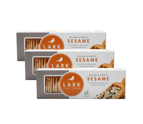 Black & White Sesame Savory Biscuit by Lark Fine Foods-Pack of 3 Black & White Sesame Savory Biscuit by Lark Fine Foods-Pack of 3