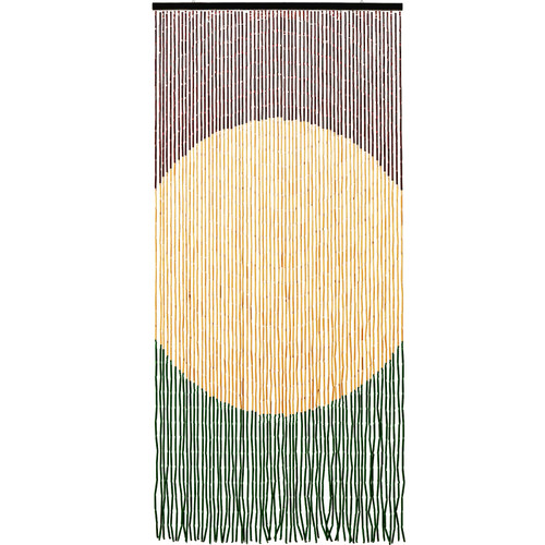 HYVAKUPPA Handmade Bamboo Beaded Curtain for Doorways 65 Strands 35.5" x 75" Boho Door Curtains Window Hanging Room Divider Partition for Home Decoration