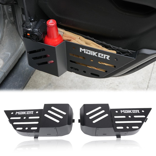 MAIKER Metal Rear Door Pocket Storage Box Compatible with 2018-2024 Jeep Wrangler JL JLU 4XE & 2020-2024 Gladiator JT, Molle Panels Door Organizer Replaces Sagging Nets, 2PCS