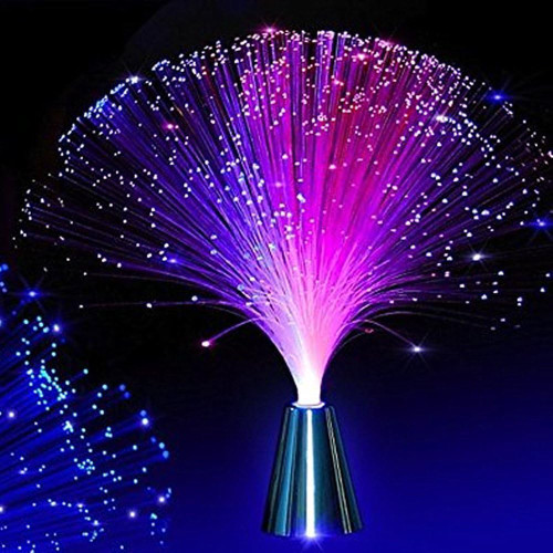 JALORDE Fiber Optic Mood Novelty Lamps Lighting Glacier Lite with Color-Changing Crystals Base (2pack)