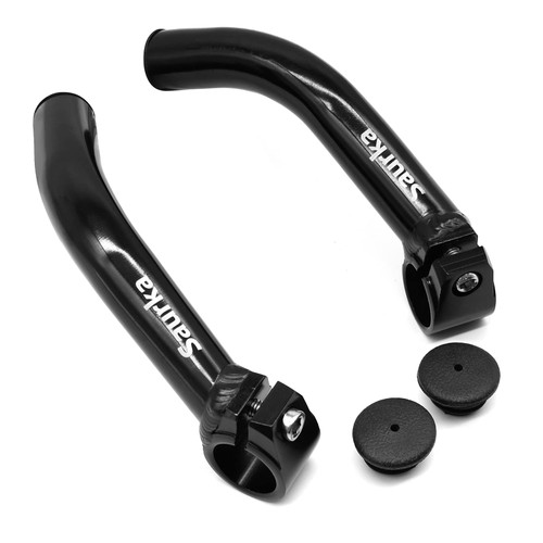 Thinvik Bike Bar Ends, Aluminium Alloy MTB Bicycle Handlebar Ends, Bike Bar Extender for Mountain Bike, Black