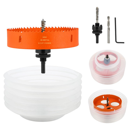 6 1/4 Hole Saw for Recessed Lights, 6.25 Inch Bi-Metal Hole Cutter Kit with Dust Bowl Catcher for Led Recessed Lighting 6 Inch, Ceiling, Wood, Drywall and Plastic