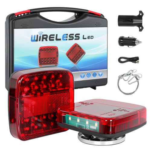 LAMPEASE Wireless Trailer Lights Magnetic, New Rechargeable LED Trailer Light Kit, IP65 Waterproof for Trucks, RVs, Boats, Campers,Caravan