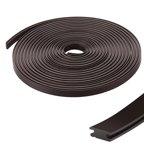 Wonderjune 134 Inch Shower Door Magnetic Strip Replacement Flexible Magnetic Strip Insert for Framed Semi Framed Swinging Glass Shower Doors, Black(1 Roll)