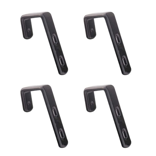 Mewuthede 4pcs Iron Bunk Bed Ladder Brackets, PVC Coated Stainless Steel Angled Ladder Hooks Heavy Duty Hardware Utility Hook Loft Bed Hanger (Black)