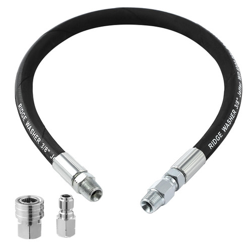 RIDGE WASHER Pressure Washer Whip Hose with Swivel, 3/8", 2 FT, 4000 PSI