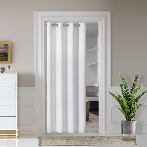 AOSKY Door Curtains for Doorway Privacy, White Grommet Closet Curtains for Bedroom, Door Window Curtain, Light Blocking Thermal Insulation Drapes for Living Room Set of 1 Panels, 25" W x 68" L