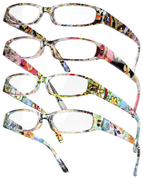Gaoye 4-Pack Readers for Women, Blue Light Blocking Reading Glasses, Stylish Reading Glasses for Women in 4 Patterns