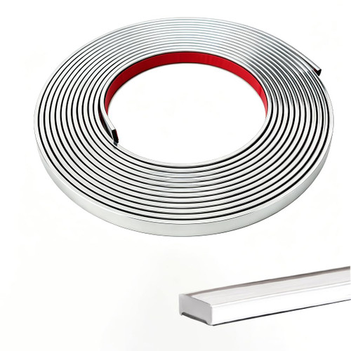 16.4 Ft Peel and Stick Trim,Flexible Peel and Stick Trim Molding,Molding Trim for Wall Tile Edges,Kitchen,Ceilings,Backsplash and Mirrior Frame Decor(Silver)
