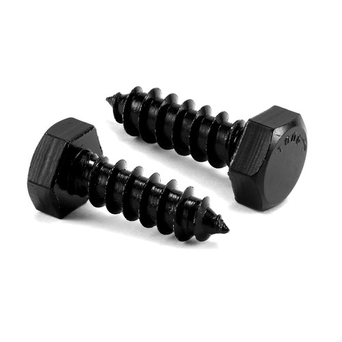1/4" x 1" Hex Head Lag Screws Bolts 10Pcs 304 Stainless Steel 18-8, Partial Thread, Hexagon Head Wood Screws Black Oxide by SG TZH