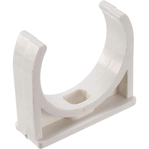 5 Pcs U-Shaped PVC Water Pipe Clamps Clips, U-Shaped Buckles Fit for 1-1/2" (40mm) Water Pipes,Water Supply and TV Trays Tubing Hose Hanger Support Pex Tubing （White 40mm）