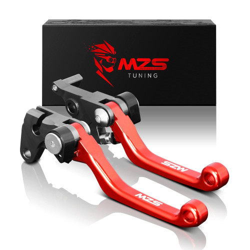 MZS Dirt Bike Brake Clutch Levers Pivot Adjustable CNC Red Compatible with CRF125F CRF125FB CRF 125F 2014 2015 2016 2017 2018 2019 2020 2021 2022 2023 2024 2025 2026