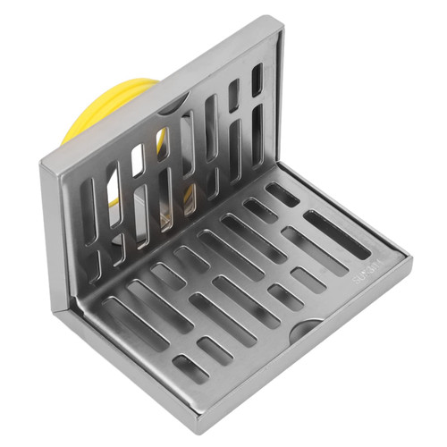 Garosa Side Wall Drain Linear Shower Drain 12cm Wall Corner Floor Drain L Shape Anti Side Stainless Steel Bathroom Balcony Floor Drain for 2.3 Inches Pipes