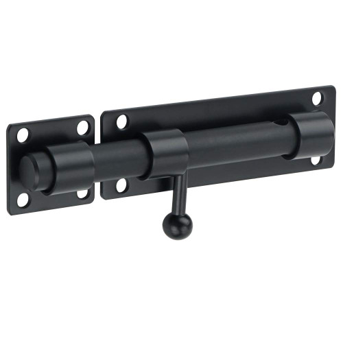 Alise 6 Inch Heavy Duty Slide Bolt Latch, SUS304 Stainless Steel Barrel Bolt Lock, Safety Door Lock for Wooden Fence/Barn Door/Outdoor Fence/Shed Door Matte Black MS8000-B