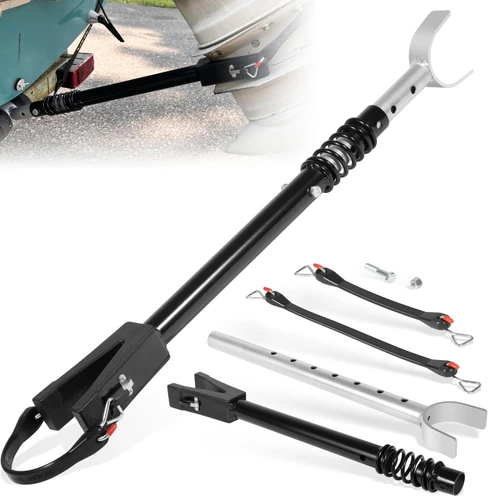 Heavy-Duty Boat Motor Support Bracket for Outboard Motors Up to 150HP Adjustable from 20.27" to 30.7" Transom Saver with Shock Absorption for Boat Trailers