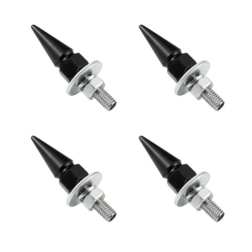 SHMZK 4 PCS Spikes License Plate Screws for Car, Anti Theft Spike Shape Aluminum Car Plate Frame Fastenings Bolt, Cool Licence Plate Screw Set for Car Truck Motorcycle, Car Accessories (Black)