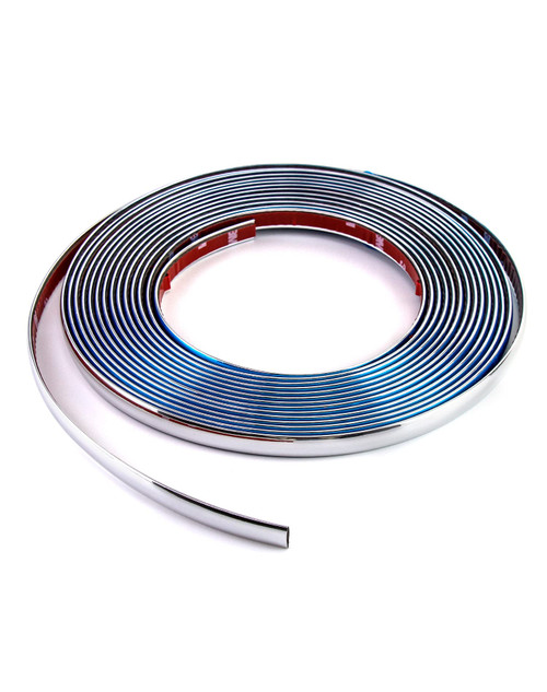 QWORK Automotive Chrome Trim Molding, 1/2 inch Wide 26FT DIY Moulding Trim Strip Line Decoration for Car/Truck Door Window Side Scratchproof