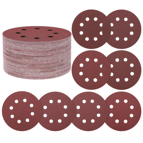Kozelo 80 Pack Sanding Disc Kit 5 Inch 60/80/100/120/180/240/320/400 Grit 8 Hole Hook and Loop Random Orbital Sandpaper for Drywall Sander Wood Metal