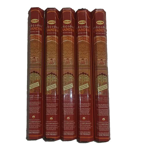 HEM Precious Chandan 100 Incense Sticks (5 x 20 stick packs)