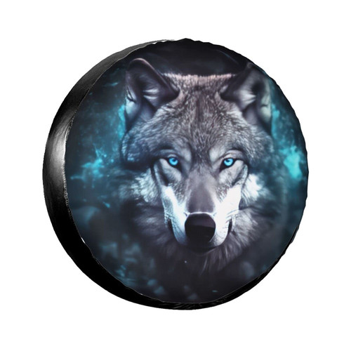 Rv Spare Tire Covers for Trailers Wheel Protectors Tyre Covers Weatherproof and Dustproof Wheel Covers Universal Fit for SUV Truck Travel Trailers Camper 14" - Wolf