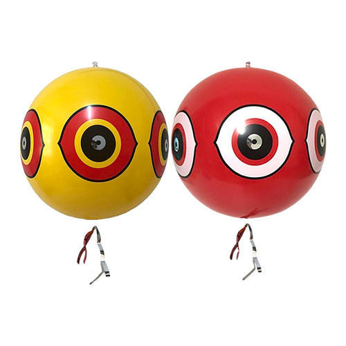 PESTEZE USA Bird Deterrent for Pool Predator Eye Balloon Repellent, 15 Inch Hanging Inflatable Balloons for Ducks, Pigeons, Gulls, Boats, Docks, Yard; Patio Bird Control 2 Pack for Outdoor Use Patios