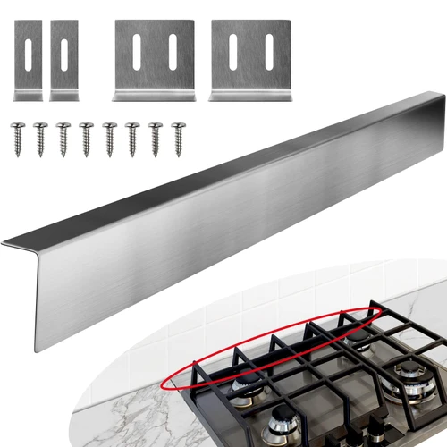 30" Stove Gap Filler, Slide-in Range Rear Filler Kit - Stainless Steel Backsplash for Stove, Easy to Install Backsplash Behind Stove Between Stove Range and Wall for Most Brand Kitchen Stoves