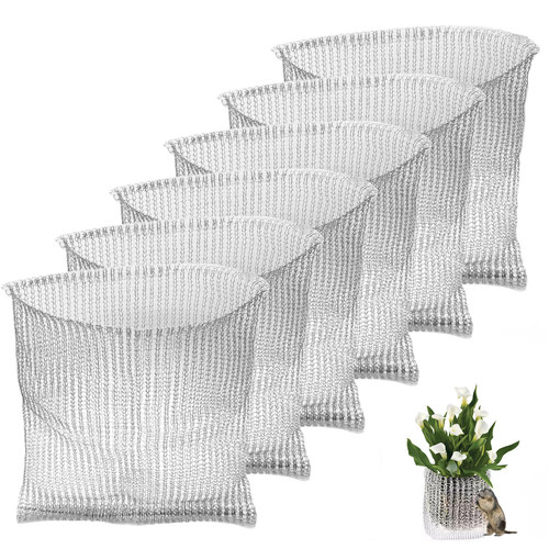 PEFECOP 5 Gallon Root Guard Basket, 6 PCS Mesh Stainless Steel Wire, Reusable for Plants, Underground Speed Basket Proof Gophers/Moles/Voles Damage, Silver