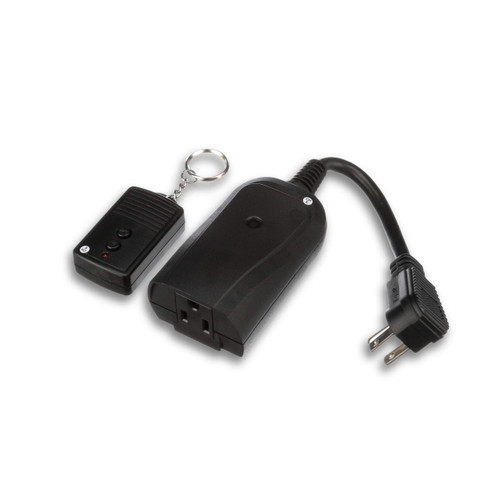 Southwire Woods Weatherproof Outdoor Electrical Outlet Switch - Wireless Remote Controller - Water-Resistant Power Outlet Converter - Long-Range Convenient Remote Switch - Black