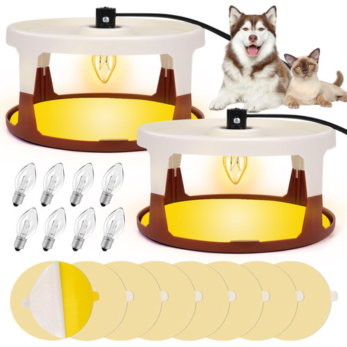 2 Pack Flea Killer for House Indoor with 8 Sticky Pads & 8 Light Bulbs