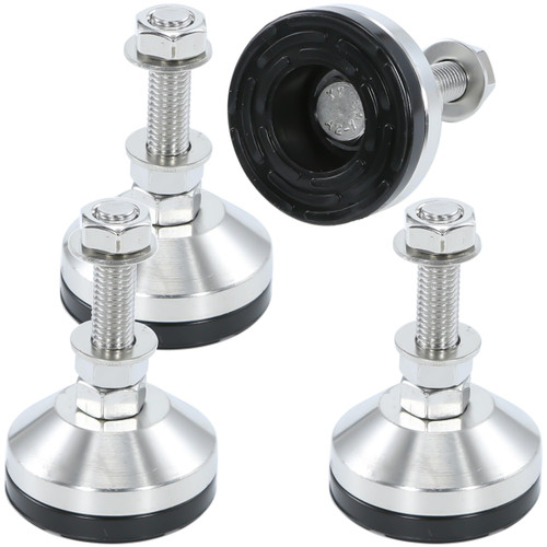 TERMATH Heavy Duty 2400 lb Capacity Stainless Steel Adjustable Leveling Feet for Shelving,Machinery Devices, Workbench,Furniture,M12 Thread, 2.33inches Dia Base, Anti-Slip Nylon Pad