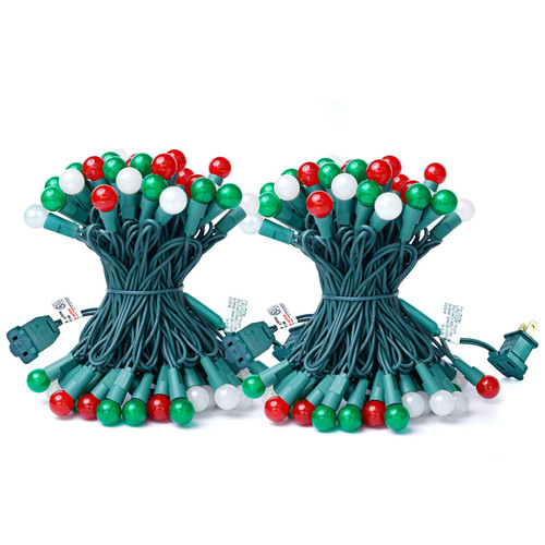 BOHON Christmas Lights 2 Pack 24FT 70 LED G15 Red White and Green Globe Christmas String Lights Plug in with Pearlized Bulbs Green Wire for Outdoor Indoor Patio Xmas Tree Garland Decor, UL Certified BOHON Christmas Lights 2 Pack 24FT 70 LED G15 Red White and Green Globe Christmas String Lights Plug in with Pearlized Bulbs Green Wire for Outdoor Indoor Patio Xmas Tree Garland Decor, UL Certified
