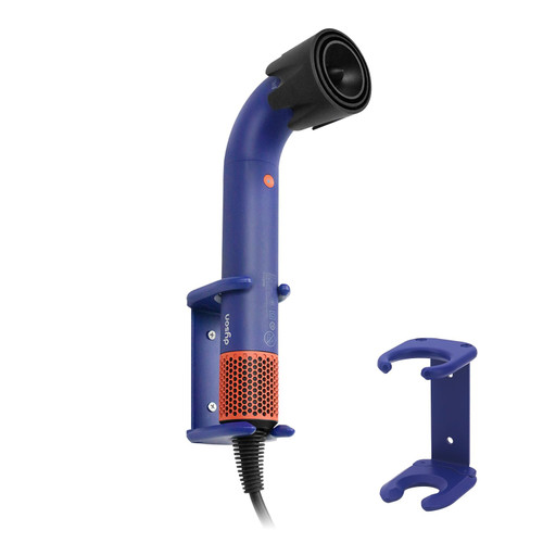 Boweike Wall Mount Organizer Compatible with Dyson Supersonic r™ Hair Drye, Metal Storage Holder Compatible with Dyson Supersonic r for Bathroom Bedroom Hair Salon Barbershop (Blue)