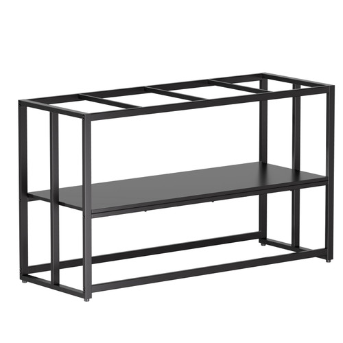 Urban Deco 55-75 Gallon Fish Tank Stand 900LBS Capacity For Aquarium Stand Metal Fish Tank Stand 48.4"x19.7"x31.5" Dual-Layer Design Terrarium Stand Ideal for Home and Office, Black