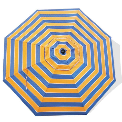 ontheway 10FT Patio Umbrella Enhanced Replacement Canopy Market Table 8 Ribs Umbrella Canopy (Yellow and Blue, 10FT)