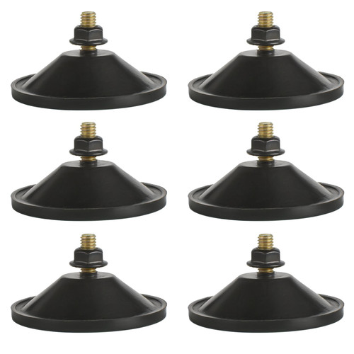 AccEncyc 6 Pcs Strong Thickened Sucker Suction Cup Clear PVC Sucker Pads with M6 x 14 Thread Screw Extra Strong Adhesive Glass Suction Holder, Black
