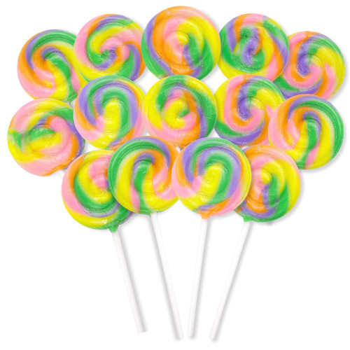 Mini Sour Swirl Lollipops, Individually Wrapped Candy, Party Favors, Bulk Pack, 14 Count