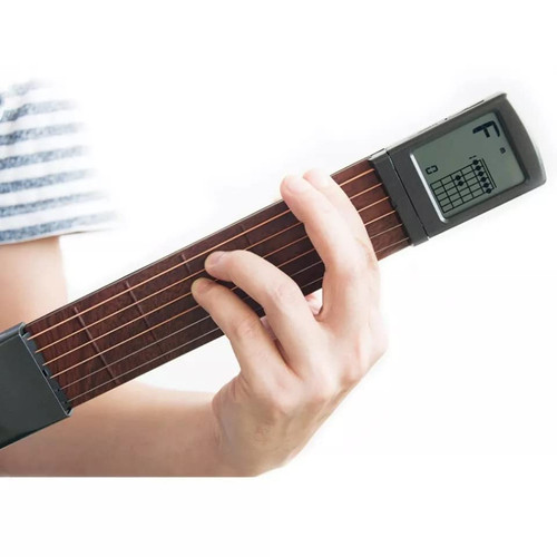 Guudi Guitar Trainer, Digital Chords Trainer Portable 6 Fret Guitar Practice Training tool with Rotatable Chart Screen, SCT-80