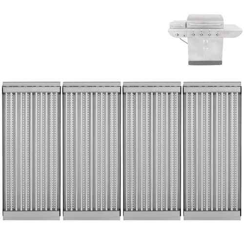18 7/16" x 7 5/8" Stamped Stainless Steel Cooking Grate & Emitter Set for Charbroil Tru-Infrared Pre-2015 463271314 463241414 463271313 466241413 463224912 for Charbroil Grill Replacement Parts