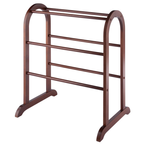 Winsome 94326 Wood Quilt Rack With 6 Rungs, Antique Walnut