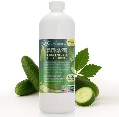 Liquid Power Cucumber Fertilizer - Premium Liquid Plant Food for Cucumbers - Fast-Acting Concentrate for Growth, Strong Roots & High-Yield Harvest - 32 oz - Indoor & Outdoor Use