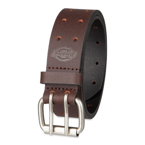 Dickies Men's Big and Tall Leather Double Prong Belt, Brown, 2X (Waist: 46)