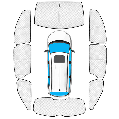 KMF 8pcs Thicken Full Sun Shades for Toyota Sienna 2021-2025 2026 Accessories,Car Window Covers Sunshade for Windshield Side Rear, UV Block and Blackout Privacy for Camping Outdoor